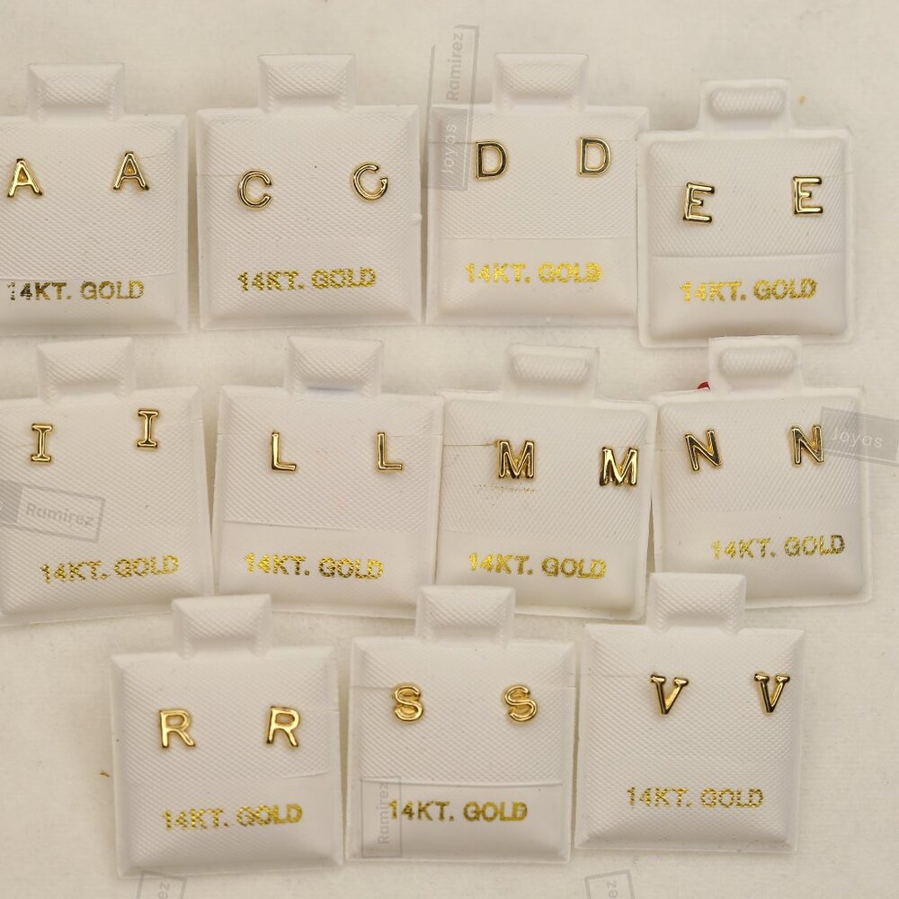 14K Solid Gold Initial Stud Earrings • Perfect Gift For Girls & Teens.